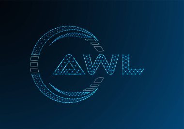 AWL düşük poli harfli logo vektör tasarımı. AWL düşük poli logo tasarımı. 