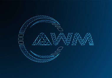 AWM düşük poli harfli logo vektör tasarımı. AWM düşük poli logo tasarımı. 
