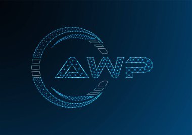 AWP düşük poli harfli logo vektör tasarımı. AWP düşük poli logo tasarımı. 