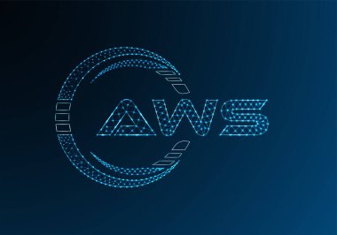 AWS düşük poli harfli logo vektör tasarımı. AWS düşük poli logo tasarımı. 