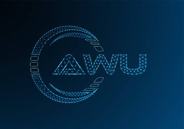 AWU düşük poli harfli logo vektör tasarımı. AWU düşük poli logo tasarımı. 