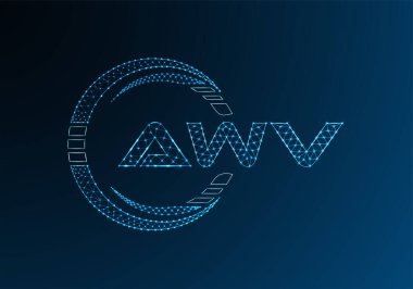AWV düşük poli harfli logo vektör tasarımı. AWV düşük poli logo tasarımı. 