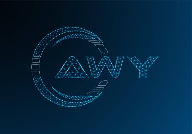 AWY düşük poli harfli logo vektör tasarımı. AWY düşük poli logo tasarımı. 
