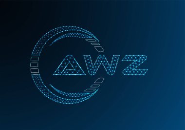 AWZ düşük poli harfli logo vektör tasarımı. AWZ düşük poli logo tasarımı. 