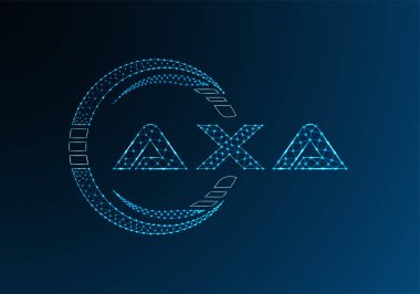 AXA düşük poli harfli logo vektör tasarımı. AXA düşük poli logo tasarımı. 