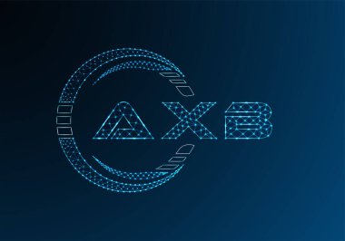 AXB düşük poli harfli logo vektör tasarımı. AXB düşük poli logo tasarımı. 