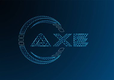 AXE düşük poli harfli logo vektör tasarımı. AXE düşük poli logo tasarımı. 