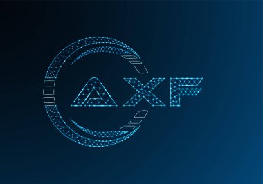 AXF düşük poli harfli logo vektör tasarımı. AXF düşük poli logo tasarımı. 