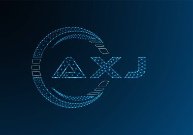 AXJ düşük poli harfli logo vektör tasarımı. AXJ alt poli logo tasarımı. 