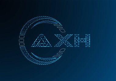 AXH düşük poli harfli logo vektör tasarımı. AXH düşük poli logo tasarımı. 