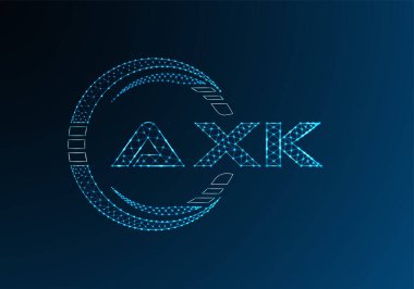 AXK düşük poli harfli logo vektör tasarımı. AXK düşük poli logo tasarımı. 