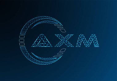 AXM düşük poli harfli logo vektör tasarımı. AXM düşük poli logo tasarımı. 