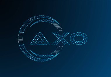 AXO düşük poli harfli logo vektör tasarımı. AXO düşük poli logo tasarımı. 
