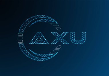 AXU düşük poli harfli logo vektör tasarımı. AXU düşük poli logo tasarımı. 