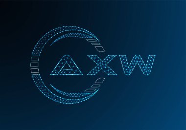 AXW düşük poli harfli logo vektör tasarımı. AXW düşük poli logo tasarımı. 