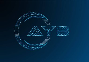AYB düşük poli harfli logo vektör tasarımı. AYB düşük poli logo tasarımı. 