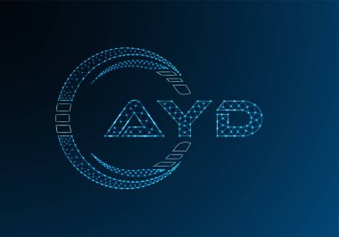 AYD düşük poli harfli logo vektör tasarımı. AYD düşük poli logo tasarımı. 
