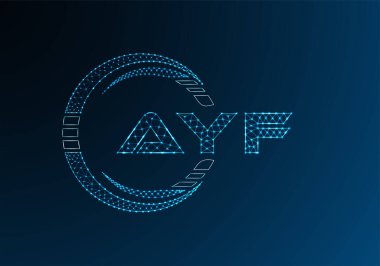 AYF düşük poli harfli logo vektör tasarımı. AYF düşük poli logo tasarımı. 