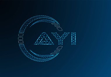 AYI düşük poli harfli logo vektör tasarımı. AYI düşük poli logo tasarımı. 