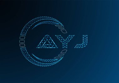 AYJ düşük poli harfli logo vektör tasarımı. AYJ düşük poli logo tasarımı. 