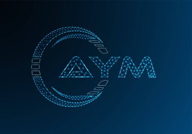 AYM düşük poli harfli logo vektör tasarımı. AYM düşük poli logo tasarımı. 