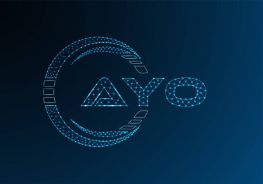 AYO düşük poli harfli logo vektör tasarımı. AYO düşük poli logo tasarımı. 
