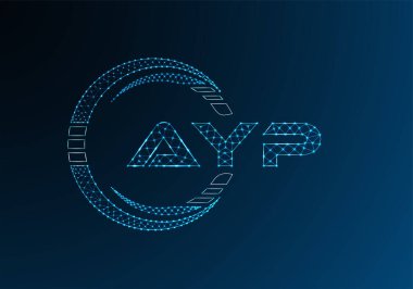 AYP düşük poli harfli logo vektör tasarımı. AYP düşük poli logo tasarımı. 