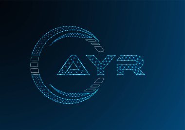 AYR düşük poli harfli logo vektör tasarımı. AYR düşük poli logo tasarımı. 