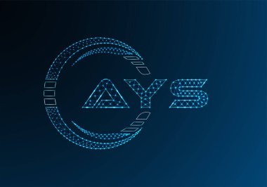 AYS düşük poli harfli logo vektör tasarımı. AYS düşük poli logo tasarımı. 