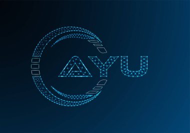 AYU düşük poli harfli logo vektör tasarımı. AYU düşük poli logo tasarımı. 