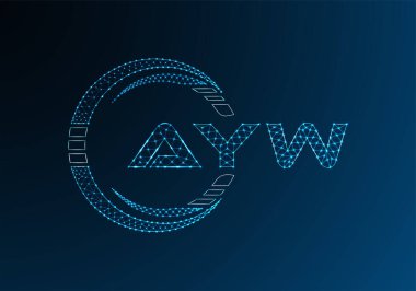 AYW düşük poli harfli logo vektör tasarımı. AYW düşük poli logo tasarımı. 