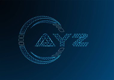 AYZ düşük poli harfli logo vektör tasarımı. AYZ düşük poli logo tasarımı. 