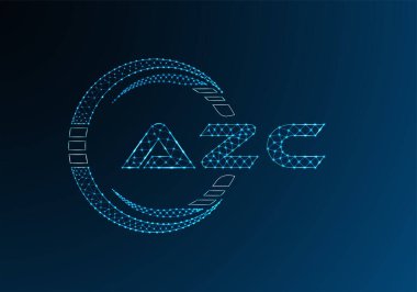 AZC düşük poli harfli logo vektör tasarımı. AZC düşük poli logo tasarımı. 