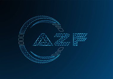 AZF düşük poli harfli logo vektör tasarımı. AZF düşük poli logo tasarımı. 