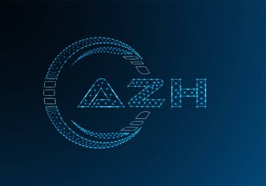 AZH düşük poli harfli logo vektör tasarımı. AZH düşük poli logo tasarımı. 