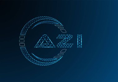 AZI düşük poli harfli logo vektör tasarımı. AZI düşük poli logo tasarımı. 