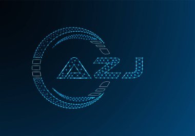 AZJ düşük poli harfli logo vektör tasarımı. AZJ düşük poli logo tasarımı. 