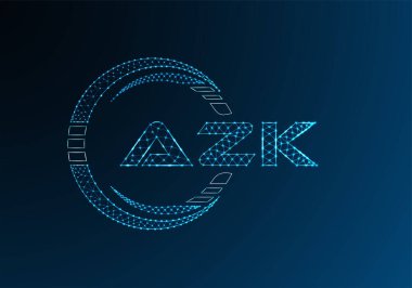 AZK düşük poli harfli logo vektör tasarımı. AZK düşük poli logo tasarımı. 