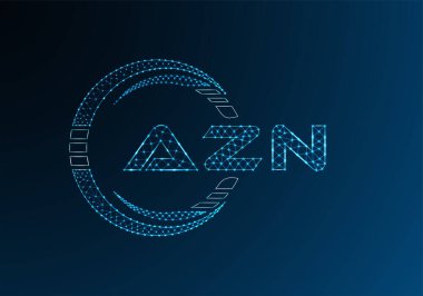 AZN düşük poli harfli logo vektör tasarımı. AZN düşük poli logo tasarımı. 
