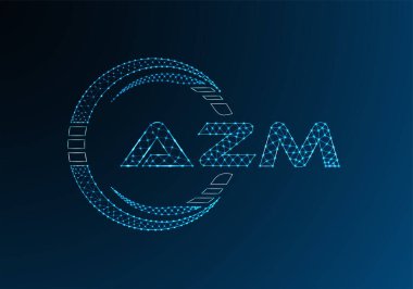 AZM düşük poli harfli logo vektör tasarımı. AZM düşük poli logo tasarımı. 