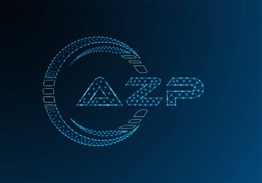AZP düşük poli harfli logo vektör tasarımı. AZP düşük poli logo tasarımı. 