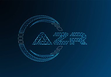 AZR düşük poli harfli logo vektör tasarımı. AZR düşük poli logo tasarımı. 