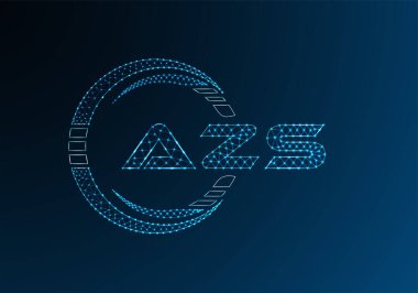 AZS düşük poli harfli logo vektör tasarımı. AZS düşük poli logo tasarımı. 