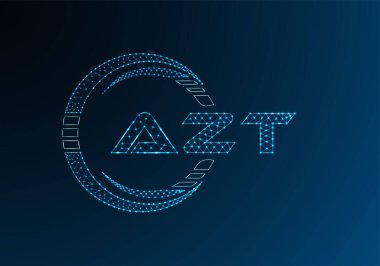 AZT düşük poli harfli logo vektör tasarımı. AZT düşük poli logo tasarımı. 