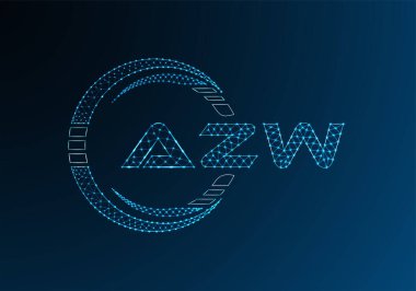 AZW düşük poli harfli logo vektör tasarımı. AZW düşük poli logo tasarımı. 