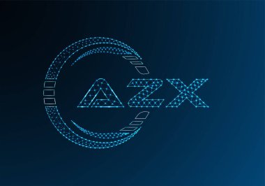 AZX düşük poli harfli logo vektör tasarımı. AZX düşük poli logo tasarımı. 