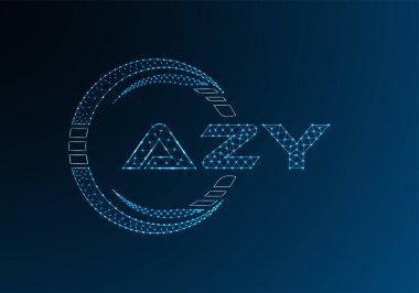 AZY düşük poli harfli logo vektör tasarımı. AZY düşük poli logo tasarımı. 