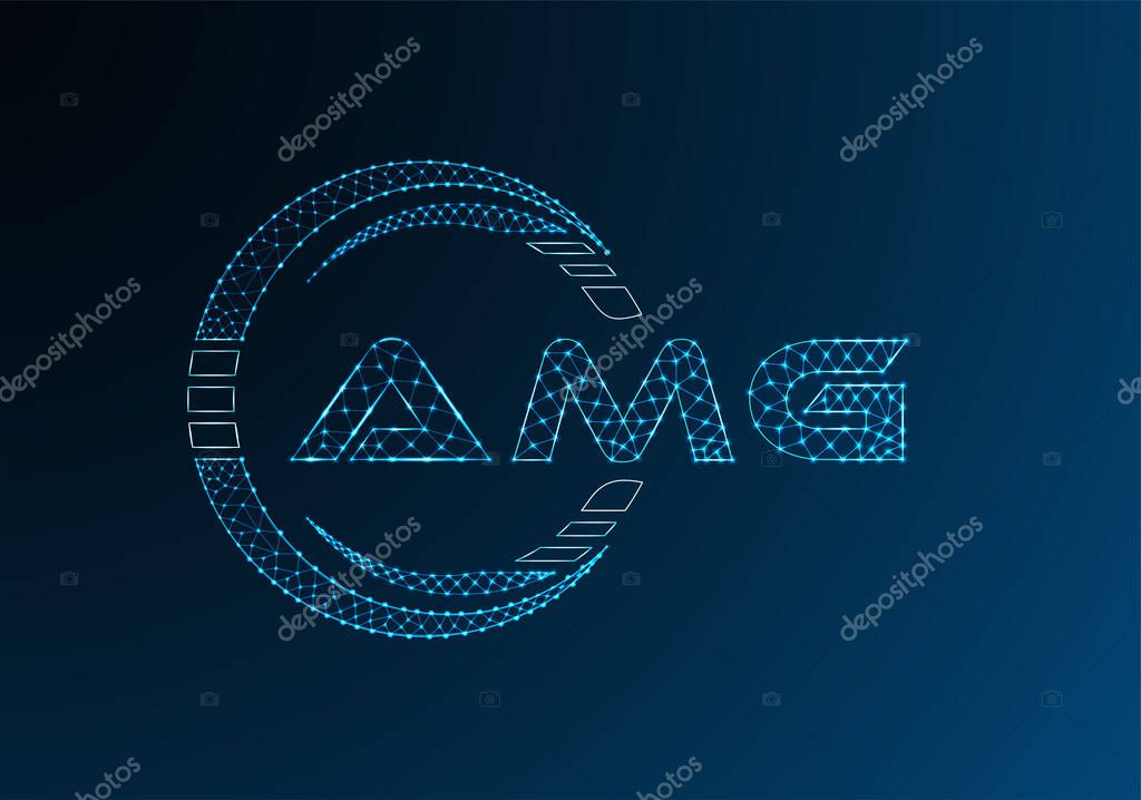 AMG low poly letter logo vector design. AMG lower poly logo design.