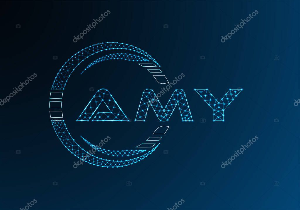 AMY low poly letter logo vector design. AMY lower poly logo design.