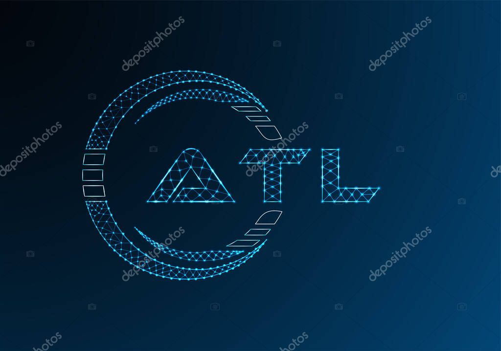 ATL low poly letter logo vector design. ATL lower poly logo design.